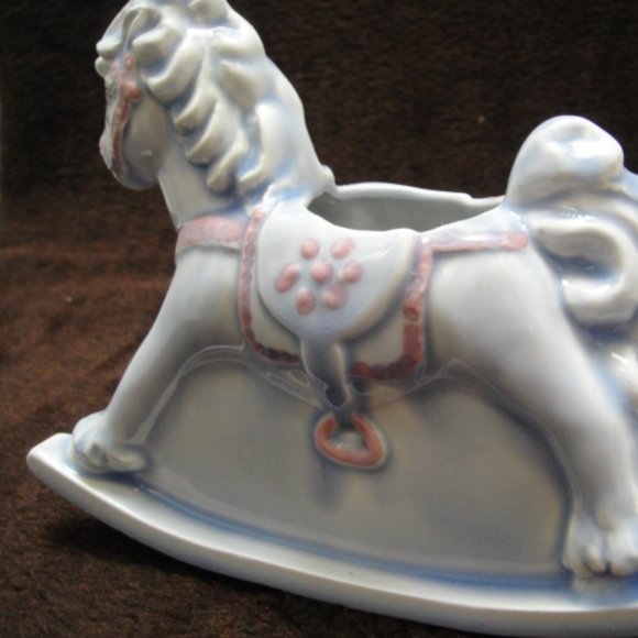 VINTAGE 1950's BABY NURSERY ROCKING HORSE PLANTER - Picture 3 of 6